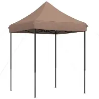The Living Store Partyzelt Faltbar Pop-Up Braun 200x200x306 cm