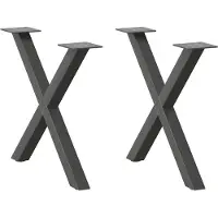 vidaXL Couchtischbeine X-Form 2 Stk. Anthrazit 60x(42-43) cm Stahl
