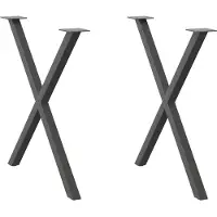 vidaXL Esstischbeine X-Form 2 Stk. Anthrazit 70x(72-73) cm Stahl