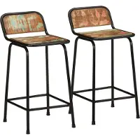 vidaXL Barhocker 2 Stk. 46x35,5x80 cm Altholz Massivholz