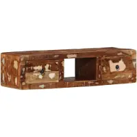 vidaXL TV-Wandschrank 100x32x25 cm Altholz Massivholz