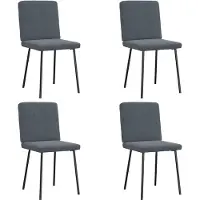vidaXL Esszimmerstühle 4 Stk. Dunkelgrau Samt