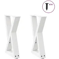 vidaXL Couchtischbeine 2 Stk. Weiß 38x(42-43,3) cm Stahl
