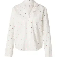Hunkemoller Pyjama-T-Shirt Jacquard Hearts 301436 Weiß Relaxed Fit 36