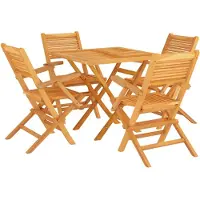vidaXL 5-tlg. Garten-Essgruppe Massivholz Teak