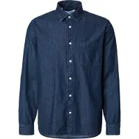 Selected Langarmhemd "SLHREGCARLO DENIM LS SHIRT NOOS" Baumwolle, regular fit