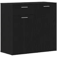 vidaXL Sideboard Schwarz Eichen-Optik 80x36x75 cm Holzwerkstoff
