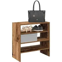 vidaXL Schuhregale 2 Stk. Stapelbar Altholz-Optik 60x30x30,5 cm