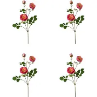 Creativ Green Kunstblume "Rosenzweig", orange (koralle), H:73cm, Obermaterial: 60% Polyester, 40% Polyethylen, Kunstpflanzen, Kunstblume
