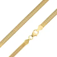 Trendor 28120 Damen-Halskette 925 Silber Vergoldet Ovale Schlangenkette 4,2 mm