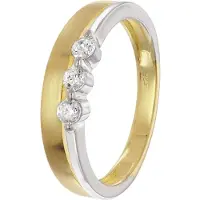 Trendor 28072 Damenring 925 Silber Bicolor Mit Zirkonias