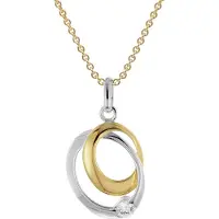 Trendor 28080 Damen-Kette 925 Silber Goldplattiert mit Zirkonia