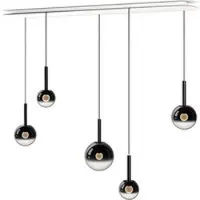 Occhio Luna sospeso cloud 5 L LED-Pendelleuchte-Kopf/head Dark Chrome-Baldachin/body Weiß matt-mit Tunable White (2700K - 4000K)