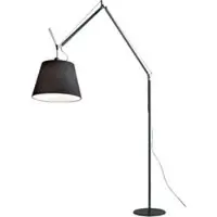 Artemide Tolomeo Mega 42 Terra LED-Stehleuchte dimmbar-Body schwarz - Schirm schwarz-Dimmer am Leuchtenkopf-mit LED (2700K)