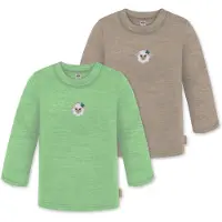 Normani 2er Pack Baby Merino Longsleeve „Taupo" - 9473
