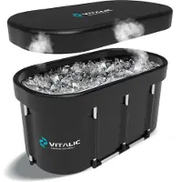 Vitalic Eisbad 115 cm – Eisbade-Tonne für Morgenroutine, Fokus & Regeneration | Immunsystem-Boost, Muskelheilung & mentale Stärke | Kaltwasserbad für