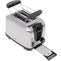 Adler AD 3222, 2 Scheibe(n), Silber, Edelstahl, Tasten, Niveau, Drehregler, 1000 W, 220 - 240 V