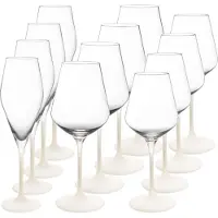 Villeroy & Boch Gläser-Set "Wein- und Sektgläser Set Manufacture Rock Blanc 12er Set weiß-transparent" Handwäsche wird empfohlen