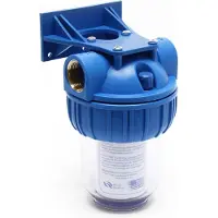 Naturewater NW-BR5B 1 Stufen Wasserfilter, 5 µ, 26,16 mm (3/4") Filtereinsatz, Ø60 mm PP Kartusche, Filter Wandhalterung, Filterschlüssel, Sedimentfilter