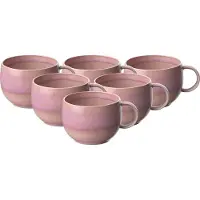 Villeroy & boch Tasse "Kaffeetassen Perlemor Coral 190 ml 6er Set rosa", rosa, 6 tlg., Porzellan, LIKE. BY , Trinkgefäße, Tasse