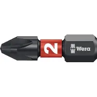 Wera Bit 851/1 IMP DC PH2, L 25 mm, 1/4 Zoll C6,3, diamantbeschichtet, Impaktor, 10 Stück