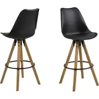 Actona Dima Barhocker Rubberwood/Leder look