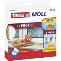 TESA Gummiablauf D-Profil 25 m weiss (05389-01)