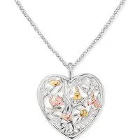 Engelsrufer Damen-Kette 925er Silber platiniert Engelsrufer Tricolor