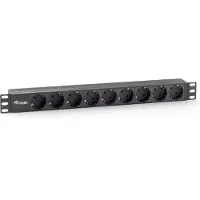 Equip 333282, 1U, Horizontal, Kunststoff, Schwarz, 9 AC-Ausgänge, 1,8 m