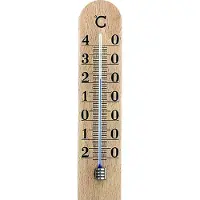 TFA 12.1005, Flüssigkeitsumgebungs-Thermometer, Indoor, Analog, Braun, Buchenholz, Wand