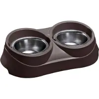Ferplast Futternapf Duo Feed 60,5 x 31,5 x 18 cm Edelstahl braun
