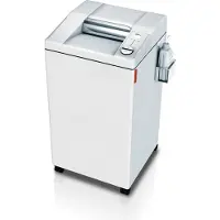 Ideal Aktenvernichter 2604 SMC/O, Minischnitt 0,8 x 5 mm, P-7, 100 l, 4-6 Blatt Schnittleistung, Öler, mit Rollen, Blauer Engel, grau