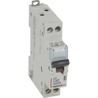 Legrand 407746 DX3 Leitungsschutzschalter C-Charakteristik, 40A, 1-polig+N, 6kA, 230VAC, 1TE