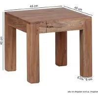 FineBuy Couchtisch Akazie Massiv-Holz 45 cm breit Wohnzimmer-Tisch Design Landhaus-Stil Beistelltisch natur