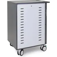 Ergotron Mobiler Ladewagen Zip40, bis 40 Tablets/Chromebooks o. bis 30 Laptops, verstellbare Gestelle, 3 Fächer, 34,7 kg je Fach, B 770 x T 660 x H 1150 mm