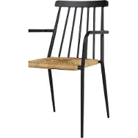 Ebuy24 Evira Gartenstuhl stapelbar, schwarz und natur.