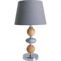 Näve Tischleuchten - Keramik Tischleuchte "ARAGA" H: 36cm grau, Tischlampe im Natural Style, aus Keramik in grau, 36 cm hoch, Ø 20 cm, E14-Fassung – Schnurschalter