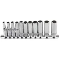 Bgs Steckschlüsseleinsatz-Set 1/4", in ZOLL, tief, 11-tlg.