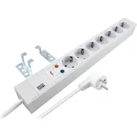 Bachmann 19" 1,2HE Steckdosenleiste 7x Schutzkontakt mit ÜSS, PVC, grau Hersteller: (691693)