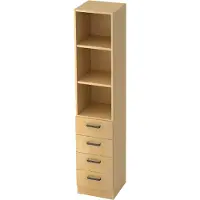 Hjh OFFICE PRO SIGNA G 7600 SG - Ahorn 5 OH Schrank mit 4 Schüben Streifengriff Kunststoff