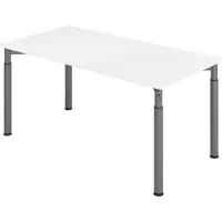 Hjh OFFICE PRO YAMA 16 G | 160x80 - 160 x 80 höhenverstellbar Weiß/Graphit