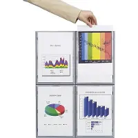 PaperFlow Wandhalter Info-Display, alufarbig, 4 St.