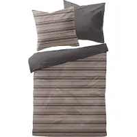 TRAUMSCHLAF Melange Feinbiber Bettwäsche Konstanz 200x200 cm + 2x 80x80 cm silber-anthrazit