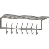 Wohnling Wandgarderobe Metall Silber 74,5x29x30 cm Flurgarderobe mit Ablage Hakenleiste Wandpaneel Stahl Garderobe Wand mit Hutablage Garderobenleiste