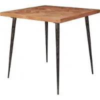 Wohnling Esszimmertisch 80x76x80 cm Massivholz Akazie / Metall Industrial Esstisch Massiv Klein Küchentisch Holztisch Esszimmer Kleiner Speisetisch