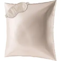 Ailoria Dekokissen "Seidenkissenbezug + Maske BEAUTY SLEEP SET (80x80)", beige, 1 Stk., Obermaterial: 100% Seide silk., Bettwäsche, Dekokissen