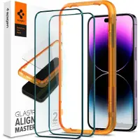 Spigen GLAStR EZ Fit Screenprotector 2 Pack + Applicator voor de Apple iPhone 14 Pro Max
