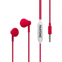 Pantone PT-WDE001R1, Kabelgebunden, Anrufe/Musik, 20 - 20000 Hz, 10 g, Kopfhörer, Rot, Weiß
