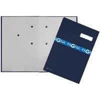 Pagna Unterschriftenmappe Leinen mit 5 Fächer, Blau