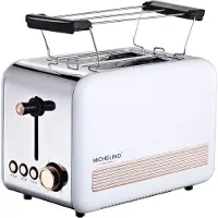 Michelino 79298 / 74297 Toaster, Materialmixgehäuse, Stoppfunktion, Auftaufunktion, Brötchenrost, Cool Wall